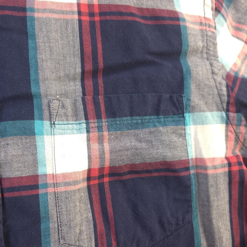J Crew Shirt Medium Slim Fit Long‎ Sleeve Button Down Blue Plaid Cotton Pocket